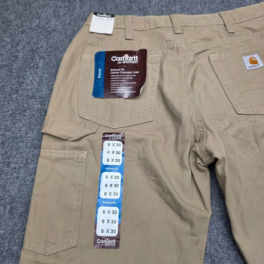 Vtg 2009 Carhartt Women's 8x30 Carpenter Pants NWT Golden Khaki Canvas WB159 GKH